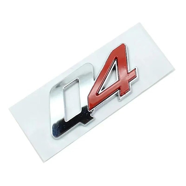 QD-HK 3D ABS Q4 Bogstaver Bagklap Emblem Mærke Dekaler Bilstyling Tilbehør til Maserati Ghibli SQ2 SQ4 Levante Sport Sølv Rød