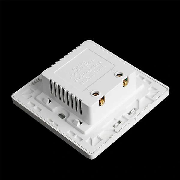 Dobbel USB Veggkontaktlader AC/til DC Strømadapter Kontakt Uttaksplate Panel Hvit