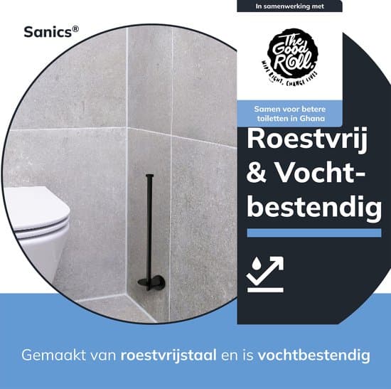 Sanics Toiletpapirholder til vægmontering, rustfrit stål reserverulleholder til 3 ruller, rustfri matsort badeværelsesorganizer