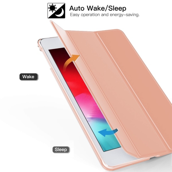 [QD] Smart Case kompatibel med iPad Air 3 10.5 \", Gjennomsiktig Matt Bakside Magnetisk Deksel med Auto Sleep/Wake - Rosegull