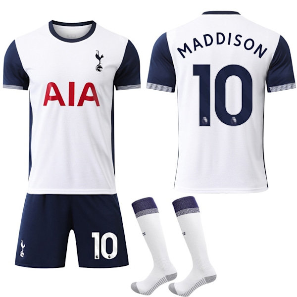 2024-2025 Tottenham Hotspur Barn -pelipaita lapsille ja aikuisille, kotipaita, nro 10 MADDISON XS