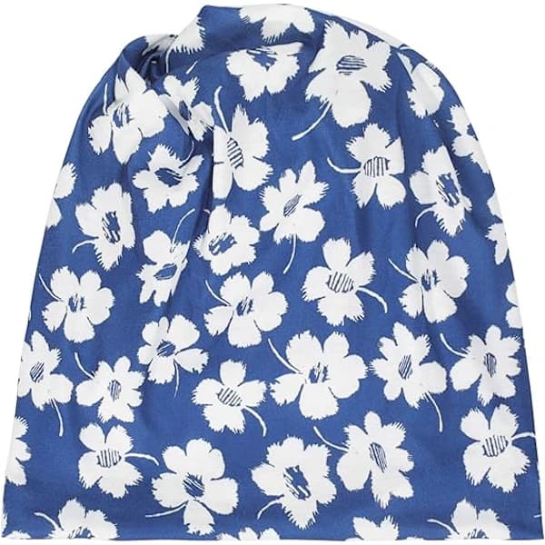 Dam Sommar Tunn Mössa Hatt Blommig Lätt Slouchy Mössa, Blå
