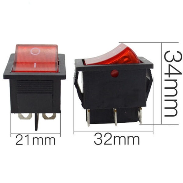Rød lampe tænd/sluk vippekontakter (4 fod, rød)_qudddd