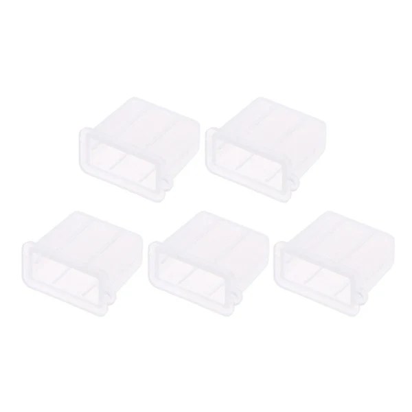 5-pack USB-dammskydd, kontaktskydd, typ A, hane, skydd Vit