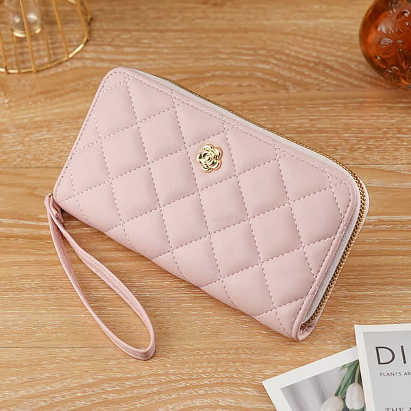 Mode Damplånbok i PU-läder rosa pink