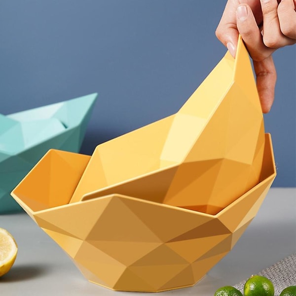 Geometrisk design fruktskål Fadeless husdjursfester bord godis skål för hushåll S Orange