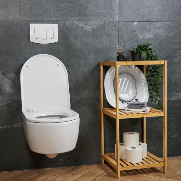Sammenklappeligt siddebadekar til toilettet