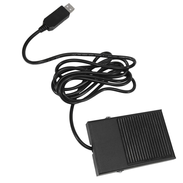 USB-fotpedal i metall, tangentbordspedal för dold PC-dator, USB-aktiveringsbrytare, kontroll, förinställd - svart