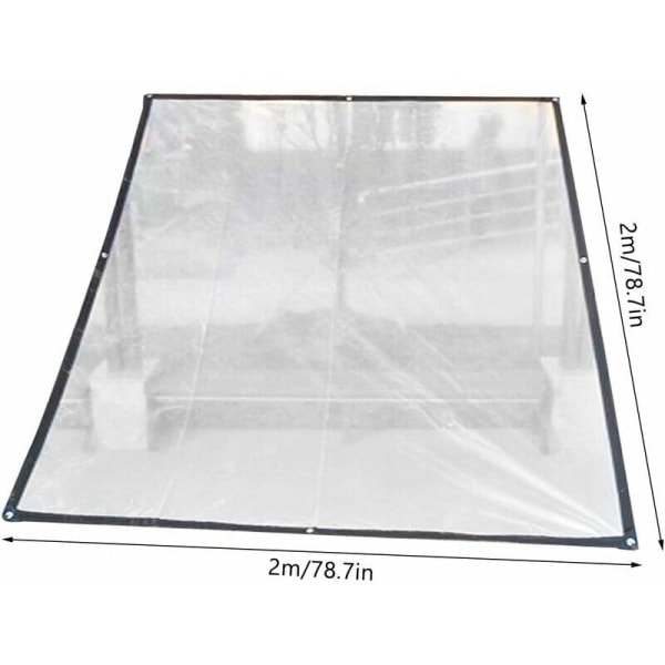 Transparent presenning, vattentät och frostskyddande transparent presenning, regnskydd, isoleringsfilm, tak PE-plastskydd (2 x 2 m)*QN
