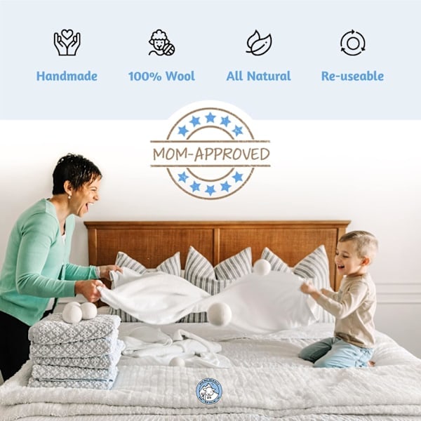 [QD] Uld tørrebolde - Prisvindende premium naturlig skyllemiddel - Vaskebolde til tørretumbler