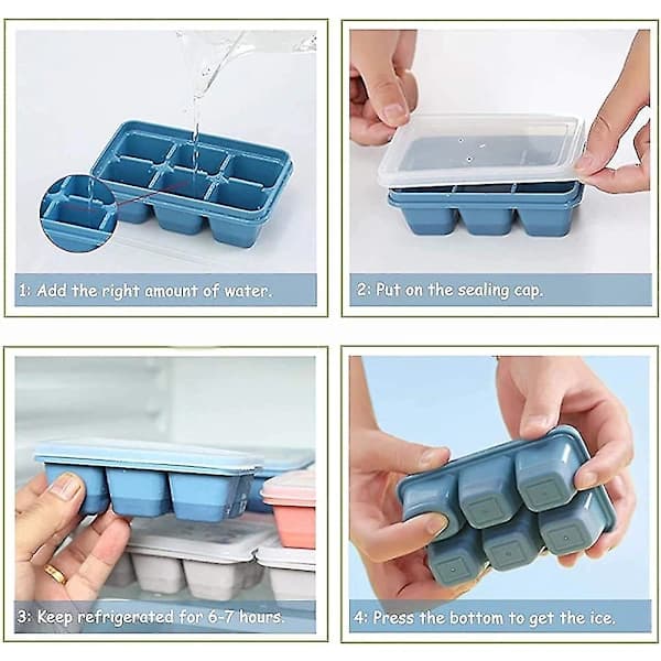 2-pack 37 Hål Isbitsformar Med Spillfritt Lock BPA-Fria Återanvändbara Kubformar Style2