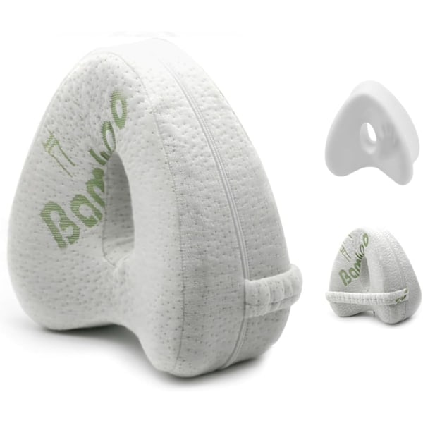 QU/Smooth Ryggmärgsinriktningskudde för Memory Foam-kudde och Knäkudde för Sidosovare Lindrar Höft- och Benvärk Bamboo fiber