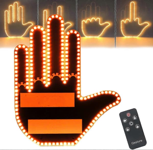 Road Mate Håndsignal, Bil LED Fingerlys med Fjernkontroll_FO Men