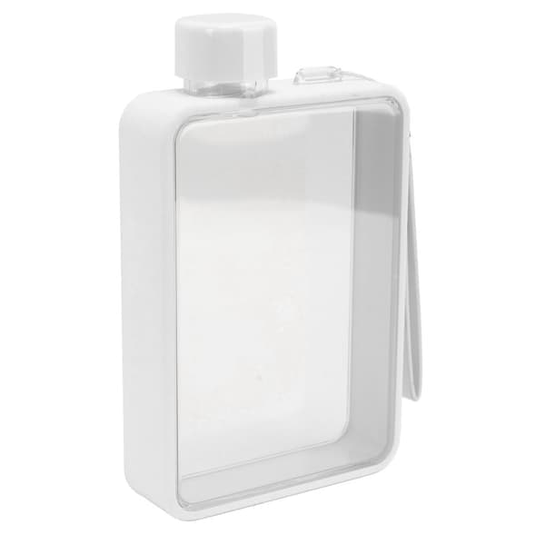 Fyrkantig Bärbar Transparent A5-pappersvattenflaska 380ml Vit