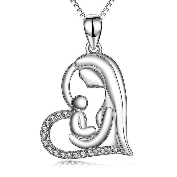 Mors dag Hjärtformat hänge Halsband Mode Kvinnors nyckelbenskedja Smycken Mors dag present till mamma