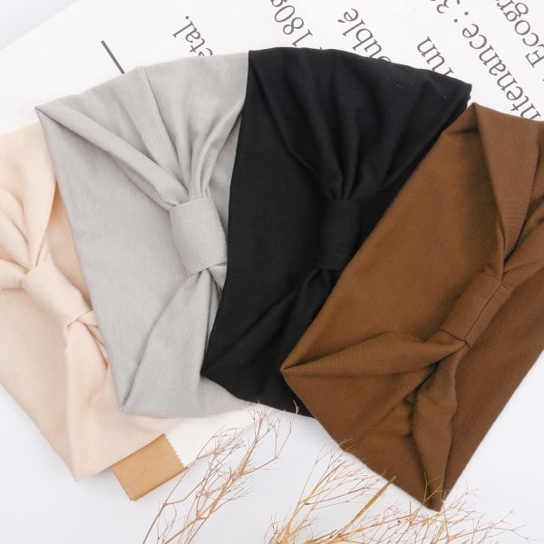 [QD] 4-pack hårband för kvinnor, breda hårband för flickor, elastiska pannband, yogaband