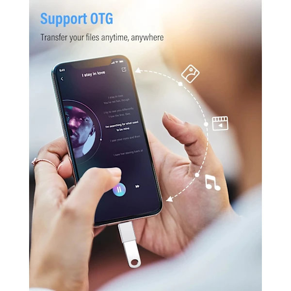 USB C till USB 3.1 OTG-adapter (3-pack), USB Typ C hane till USB A