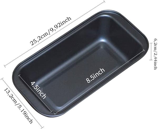 Rektangulær brødform, non-stick karbonstål brød- og kakeform for hjemmebaking, ovnssikker 25 cm svart