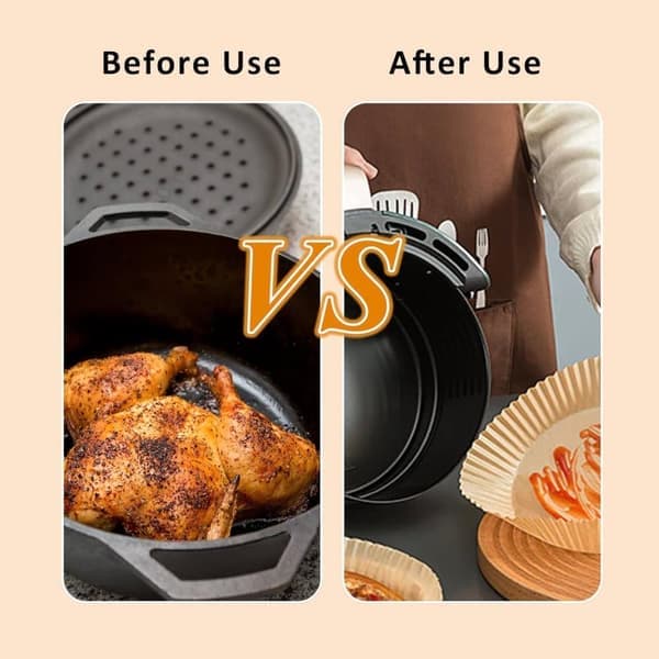 Engangsformer for baking - Bakepapir - 100 ark - 16 cm airfryer-ark Engangspapir Bakepapir