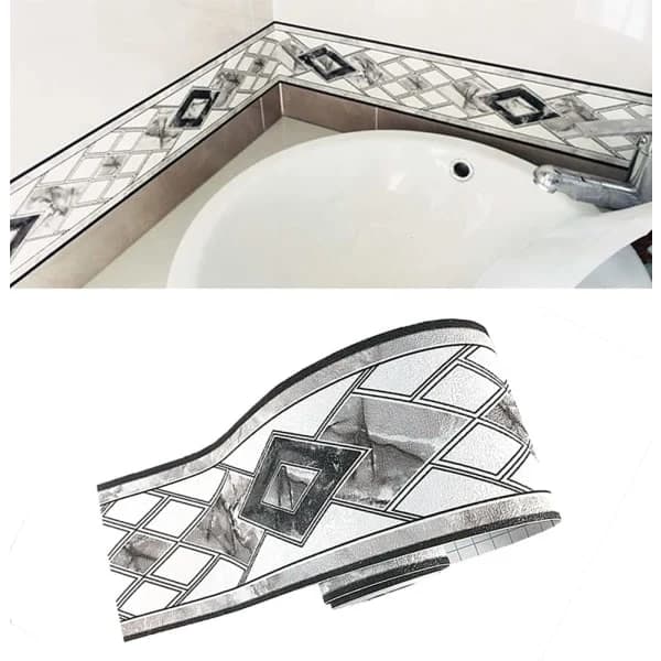 Selvklebende tapetbord vanntett 10 cm x 5 meter (grå)