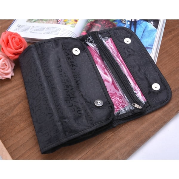 \"QD\" Makeup Bag / Toiletry Bag Hangable Black