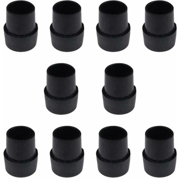 QU/10-pack Lättinstallerade Halkfria Trampolinfotskydd i Gummi - Kraftiga Trampolintillbehör i Latex för 1\" Runda Ben - Svart