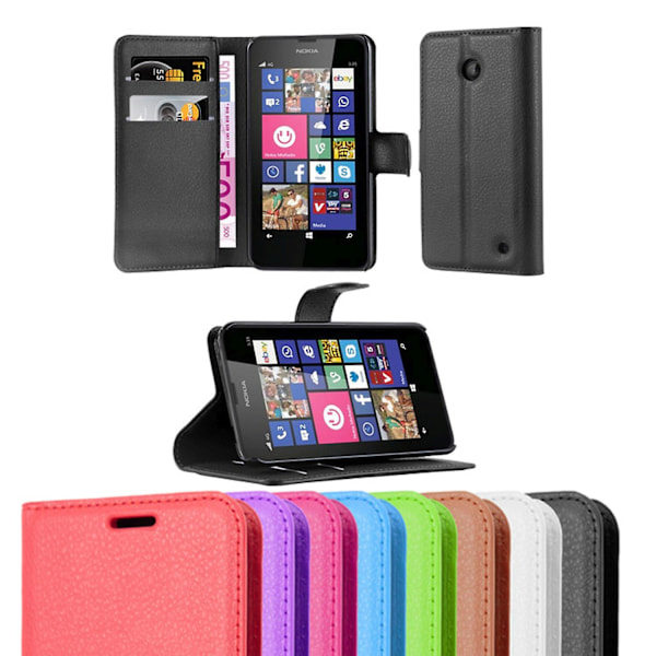 Nokia Lumia 630 / 635 Deksel Omslag Fodral - med kortlommer og stativfunksjon