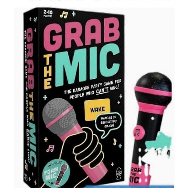 \"QD\" Grab the Mic - Familiekaraokespill for 8+ år, 2-10 spillere - Kortspill