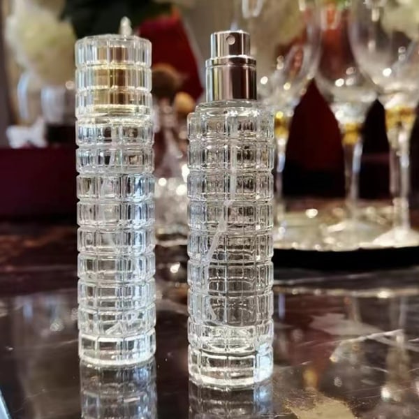 30ml glas tjock botten cylinderspray parfymflaska tom Silver