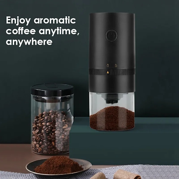 QU.Bærbar Kaffekvern Bærbar Nøtter Korn Pepper Kaffebønnekvern USB Kvernmaskin For Espresso/Drypp/Kald Brygg