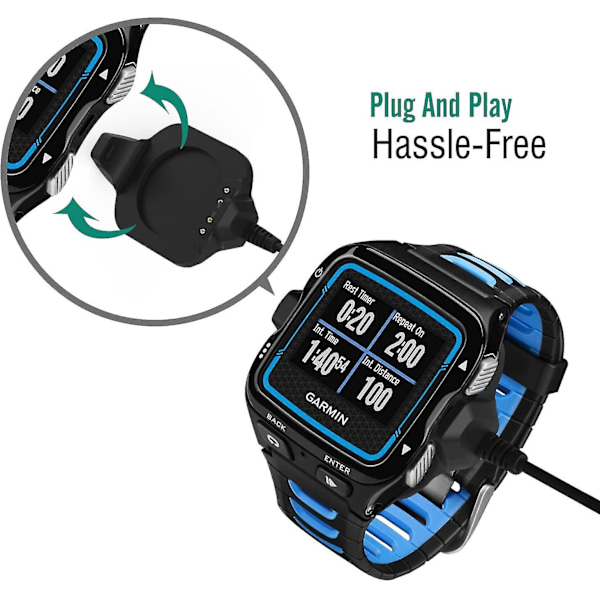 Ladedokk kompatibel med Garmin Forerunner 920xt, USB Data Sync Ladeholder Dokkinglader med 1 m ladekabel