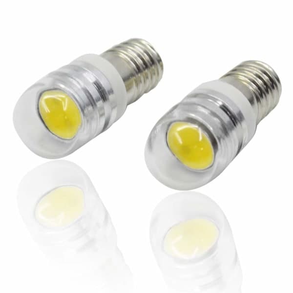 QU/4 stk 12V E10 sokkel LED-lampe 1,5W LED, 6000K varmhvit