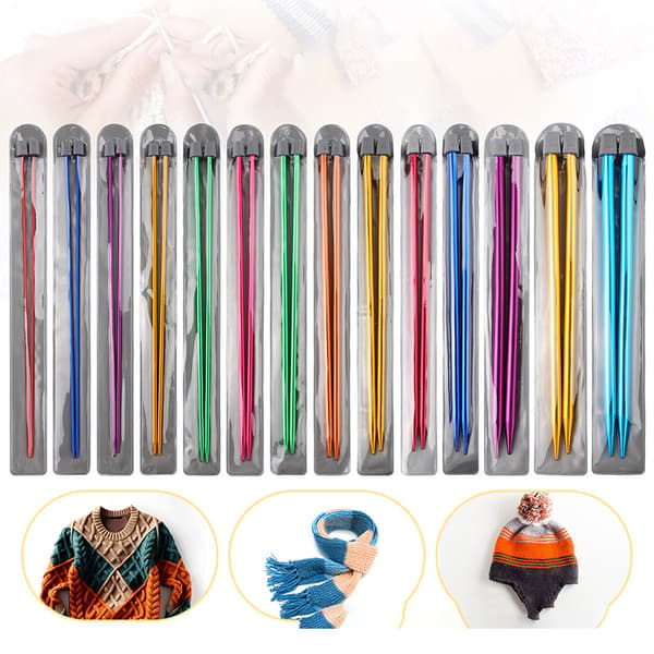 14 par 35 cm färgglada stickor set_qq