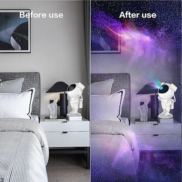 Astronaut Galaxy Projektor Stjernehimmel Natlampe, Astronaut Stjerneprojektor Med Nebulosa, Timer Og Fjernbetjening, Stjernelampe Til Soveværelse Og Loft