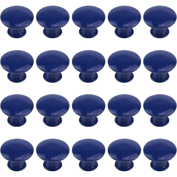 2025 Latest Model 20-Pack 30mm Navy Blue Round Cabinet Knobs Kitchen Cabinet Knobs Dresser Knobs