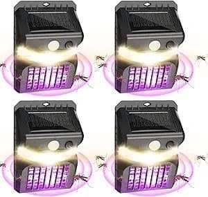 8-pack 3-i-1 Solcellsdriven Insektsdödare, UV-lampa, LED Rörelsesensor & Myggfälla