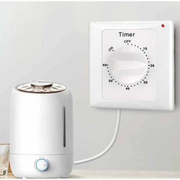 Nedtellingstimer: 60 minutters timerlysbryter med timer, vannbeskyttet, grave hull for installasjon