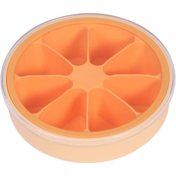 Silikonisbitsform med lock, hemgjord lätt att lossa, flexibel isbitsform (orange)