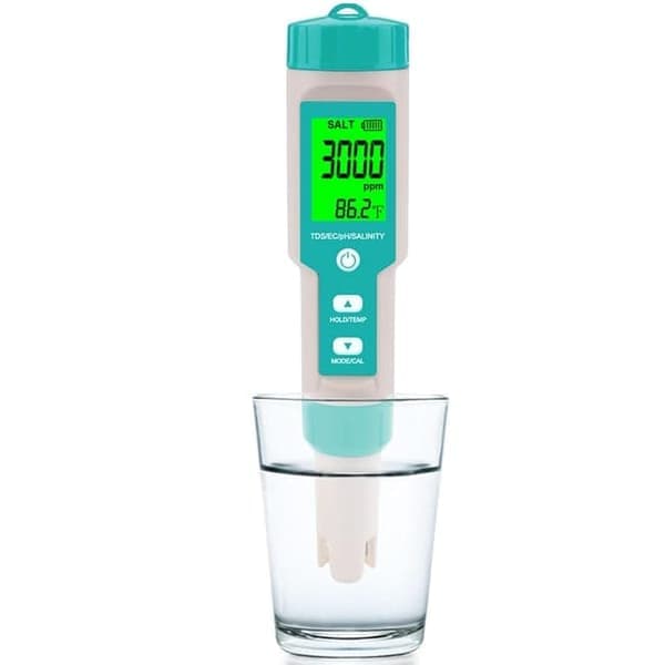 7-in-1 Water Tester – pH Meter, TDS, EC, Salinity, SG, ORP, and Temperature Tester for Pool and Aquarium