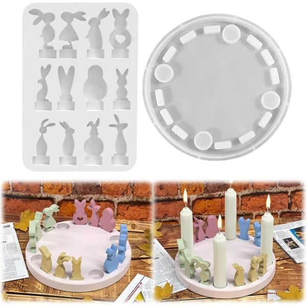 3D kanin silikonform Påske silikonform Støpeform Egnet for gips, harpiks og DIY håndverk_qq