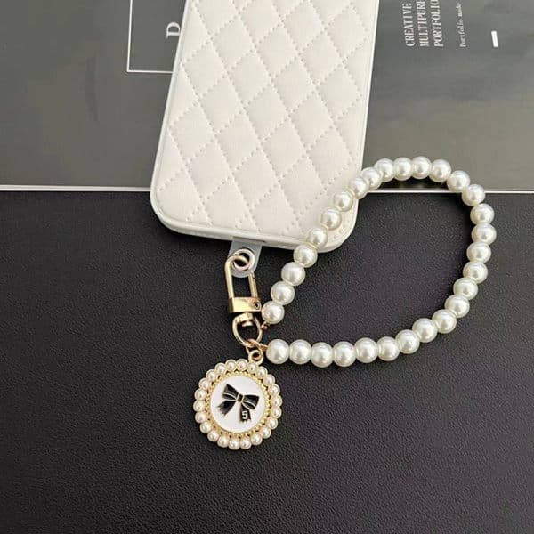 Kort Perlekæde Mode Rhinestone Vedhæng Mobil P A1