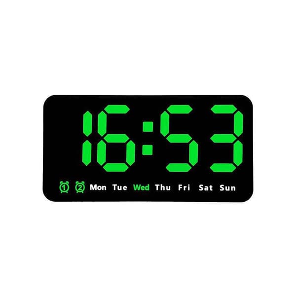 Digital Wall Clock, 9 Inch LED Digital Clock with 12/24h, Large Digits, Small Silent Wall Clock Green Light