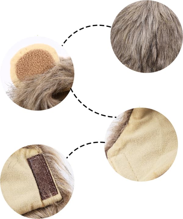 Lejonman kattmössa, kostym för katter, M, brun, 1 styck