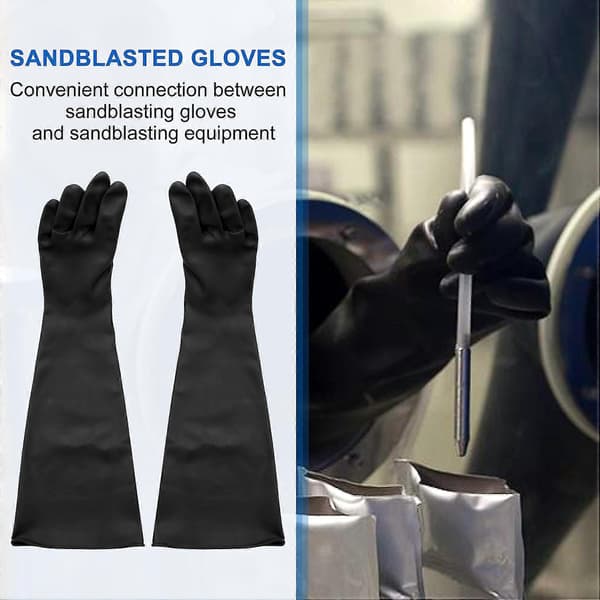 Sandblasting Gloves for Sandblasting Cabinets Gloves 60x20cm black
