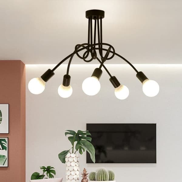 5-armet loftlampe, moderne loftlamper/lamper, E27-fatning