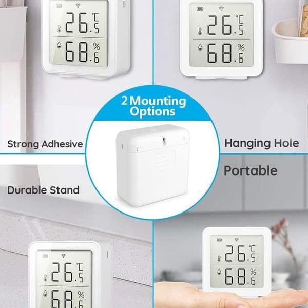 /QD/Smart WiFi fuktsensor Hygrometer Digital LCD temperatur- och luftfuktighetssensor termometer väderstation