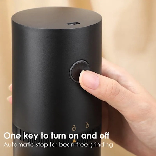 QU.Bærbar Kaffekvern Bærbar Nøtter Korn Pepper Kaffebønnekvern USB Kvernmaskin For Espresso/Drypp/Kald Brygg