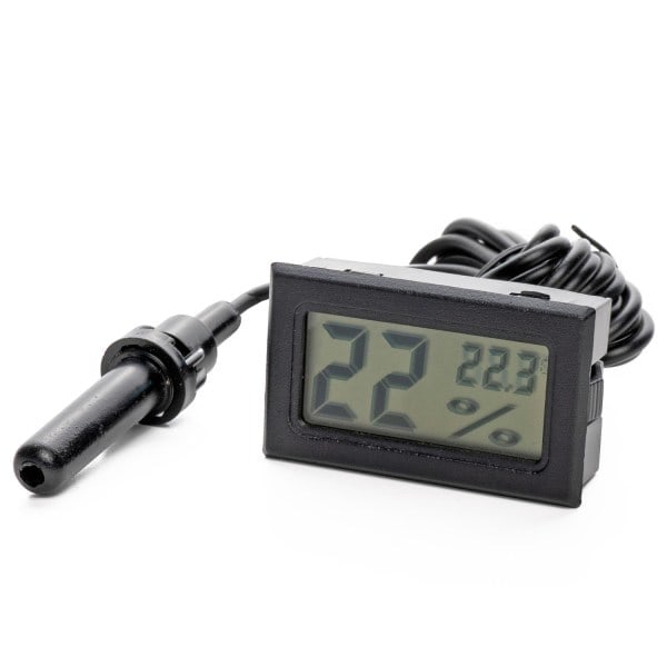 \"QD\" Hygrometer & Termometer - Måler luftfugtighed & temperatur Sort