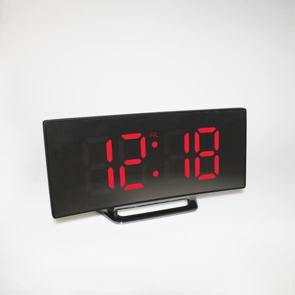 Digital Klocka Stor Display Multifunktionell LED Elektrisk Väckarklocka Spegelyta för Hem Sovrum
