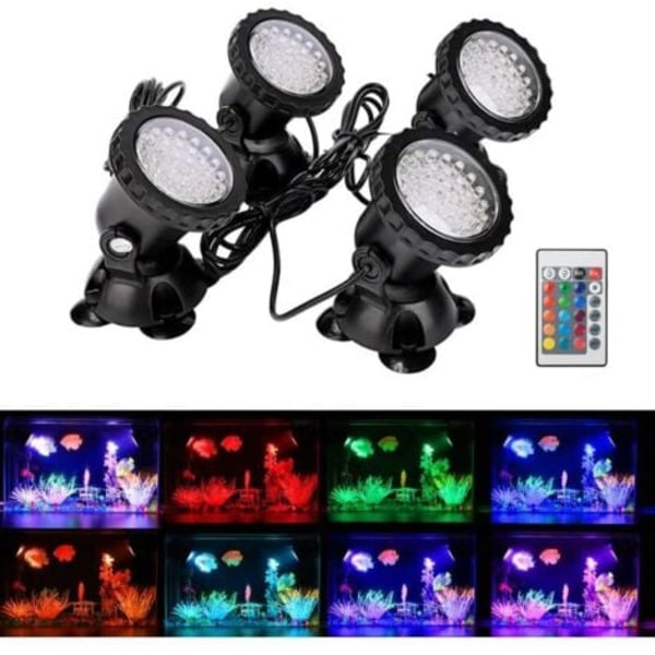 QQU-Vedenpitävät upotettavat LED-valonheittimet RGB-kohdevalo, säädettävät IP68-vedenpitävät lamppuvalot ulkokäyttöön, puutarhaan, uima-altaaseen, lammikkoon [Energialuokka A+]